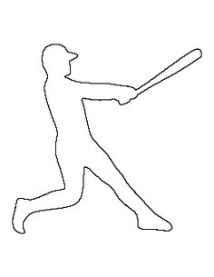 a baseball player with a bat in his hand and the outline is black on white