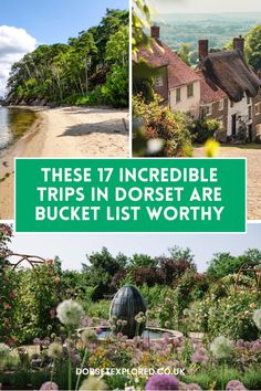 there are many different pictures with the words these 17 incredible trips in dorset are bucket list worthy