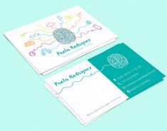 two business cards designed to look like the brain