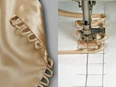 an image of a sewing machine and the bottom part of a garment being sewn