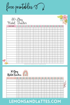 the free printable 30 day habit tracker