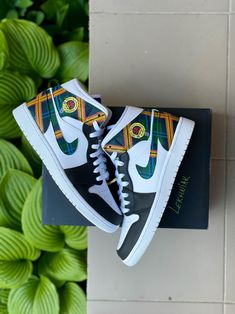 🎨 Original Custom Nike AIR JORDAN 1 MID! 🖤 If you are looking for a perfect present for your friends, family or loved ones - a CUSTOM SHOES is the best choice for vou. It's a creative and modern way to surprise anyone, whatever the occasion. Hand-Painted with Angelus Acrylic leather paint and protected with acrylic finisher which gives a non-cracking flexible, water resistant finish to leather. 🖤 Wash with soft fabric ✈️ Free Shipping 🖤 Please feel free to contact me if you have any questions! THANK YOU FOR HAVING A LOOK! Custom Painted Jordan 1 High, Jordan 1 Multicolor, Jordan 1 Custom, Custom Jordan Shoes, Customized Sneakers, Sneaker Ideas, Shoes Customized, Custom Jordans, Af1 Shoes