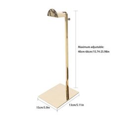 an image of a floor lamp with measurements for the base and arm height on white background