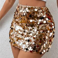 Super Cute And Stylish Ships In 5-10 Business Days Luxury Gold Sequined Bottoms, Cheap Sequined Mini Bottoms, Gold Sequin Skirts, Glitter Tassel Skirt, Glitter Skirt Cowgirl, Sparkly Heart Skirt, Sparkyl Skirt, Sparkly Top Leather Skirt, Yellow Sequin Skirt