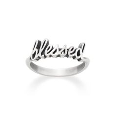 Buy "Blessed" Ring for USD 58.00 | James Avery Cute James Avery Rings, Rings James Avery, Spiritual Sterling Silver Stackable Rings For Promise, Pandora Bracelet Charms Ideas, Xoxo Jewelry, James Avery Rings, James Avery Charms, Xmas Wishlist, Xmas 2024