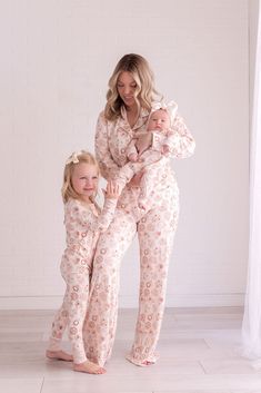 95% Viscose from Bamboo, 5% Spandex Long Sleeve top with functional buttons Flare Pants Adjustable Tie Pockets Cheap Pink Family Matching Sets, Best Family Pajamas, Mommy And Me Christmas Pajamas, Llama Pajamas, 2024 Family, Mom And Daughter Matching, Matching Pjs, Family Theme, Matching Mom