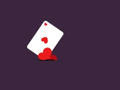 a playing card with hearts on it