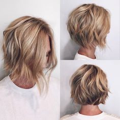 Layered Bob Haircuts, Blonde Bob Hairstyles, Caramel Blonde, Wavy Bob Hairstyles, Modern Haircuts, Layered Bob Hairstyles, Layered Bob, Short Bob Haircuts