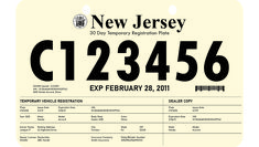 a new jersey license plate is shown in black and white, with the words c 123456 exp on it