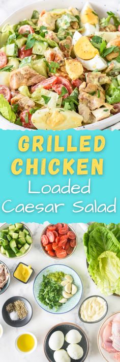 grilled chicken is loaded with caesar salad ingredients