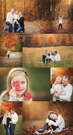 an image of a couple posing for pictures in the woods with fall foliage behind them