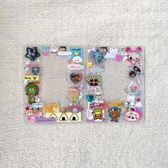 the letter f is made up of many different stickers