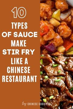 the top ten types of sauce to make stir fry like a chinese restaurant with text overlay