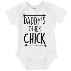 You will always want to wear this infant baby romper onepiece bodysuit. Wearing this is the perfect way to express that you are happy when you're with daddy. You just might want to buy more than one! Size: 18M.  Color: White.  Gender: female. Boho Arrow, Funny Baby Clothes, Baby Reveal, Funny Baby, Baby Ideas, Future Kids, Baby Shower Games, Baby Romper