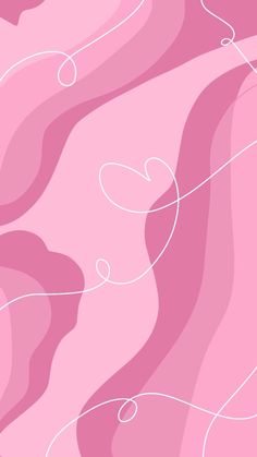 an abstract pink background with white swirls and lines in the shape of hearts on it