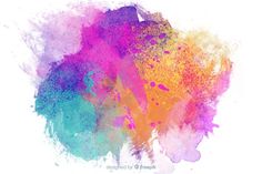 colorful paint splattered on white background