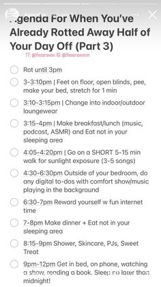 Save A Half Wasted Day, How To Have Productive Day, How To Not Rot On Your Day Off, Day Off Schedule, What To Do On Day Off, Daily Routine Schedule 5am, Monthly Things To Do, Why Has Nobody Told Me This Before, Sunday Reset Checklist