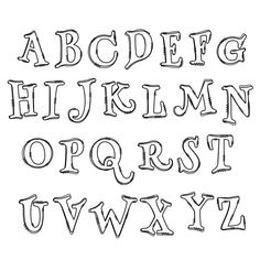 Henny's Doodle - Funky, Doodle SVG Blank Letters to Fill - Fill your own patterns! - Cute, kid, school serif style word design - Digital Set Bubble Fonts Alphabet Graffiti, Funky Doodle, Bubble Letter Fonts, Graffiti Lettering Alphabet, Funky Fonts, Doodle Fonts, Hand Lettering Fonts, Hand Lettering Alphabet