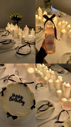 a birthday cake and candles on a table