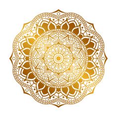 a gold and white circular pattern on a white background, element, design, decoration png and psd