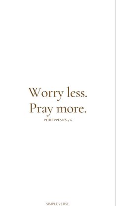 the cover of worry less pray more