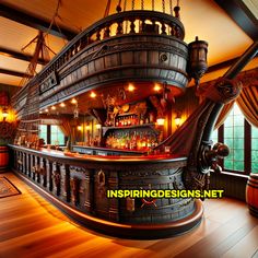 an old fashioned bar with wooden floors and walls