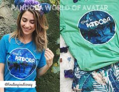 a woman wearing a blue shirt with the words paradise on it and an image of a t - shirt that says rainbow world of avatar