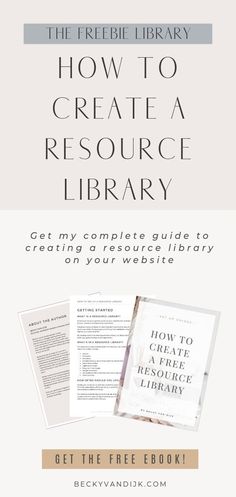 the how to create a resource library with text overlaying it and an image