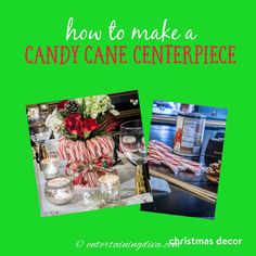 How to Make An Easy Candy Cane Christmas Centerpiece Easy Diy Candy, Halloween Haunted House Decorations, Easy Candy, Diy Christmas Decorations For Home, Christmas Vases, Christmas Table Decor, Jar Candle Holder, Red And White Christmas