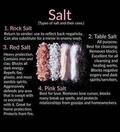 Types Of Salt, Break Up Spells, Hoodoo Spells, Spell Jars, Moon Calendar