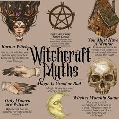 a poster with different types of witches on it