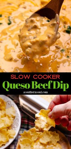 slow cooker quesadilla dip recipe with cheese and tortilla chips