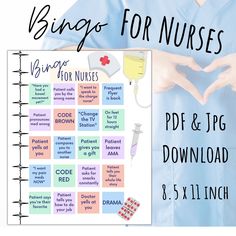 a nurse's hand making a heart shape with the words bingps for nurses on it