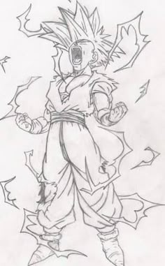 a drawing of gohan from dragon ball