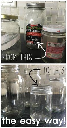 three pictures showing how to make homemade chocolate cake in mason jars with the instructions below