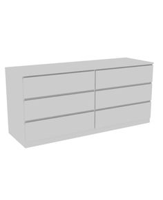 a white dresser with three drawers on it