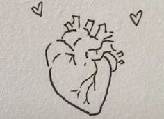 a drawing of a heart with hearts coming out of it