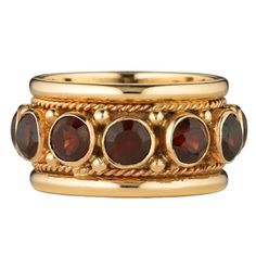 Garnet Gold Ring, Egyptian Gold, Rings Luxury, Vintage Gold Rings, Garnet And Gold, Cognac Color, Best Jewelry, Garnet Jewelry, Red Jewelry