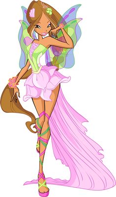 a cartoon character dressed as a fairy holding a purse and talking on a cell phone