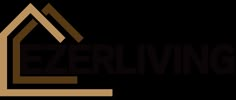 the ezerliving logo is shown in black and brown