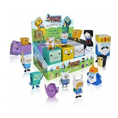 the adventure time toys are on display in their packaging boxes, and they're ready to be sold