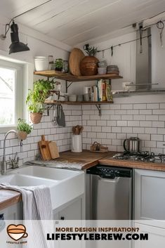 the kitchen is clean and ready to be used as a cook's space for cooking