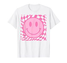 PRICES MAY VARY. Retro Happy Face Smile Face Checkered Pattern Trendy for women, men, kids, teacher, nurse, student, boy, girls, mother, father, grandma, grandpa,....retro smile. Are you looking for a cute and trendy T-shirt that will make you smile? Our smile face T-shirt is the perfect way to show your positive attitude and happiness. Great for women, kids, toddlers, and girls. Lightweight, Classic fit, Double-needle sleeve and bottom hem Face Smile, Nurse Student, Glitter Party, Happy Smile, Happy Face, Trendy Tshirts, Checkered Pattern, Smile Face, Positive Attitude