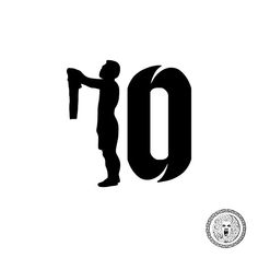 the letter o is made up of black letters and an image of a man holding a sign