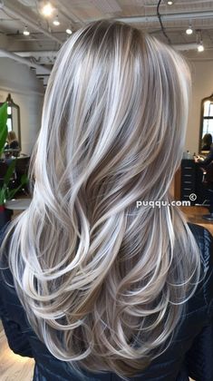 Dimensional Beauty: Stunning Blonde Hair with Lowlights Ideas Dark Blonde Silver Hair, Winter Highlights For Blondes, Highlights For Blondes, Winter Highlights, Blonde Hair With Lowlights, Long Silver Hair, Ice Blonde Hair, Grey Blonde Hair, Fall Blonde Hair