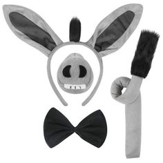 an animal mask and bow tie with ears