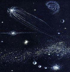 an image of stars and planets in the sky