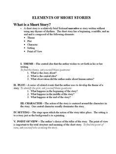 an outline for a short story is shown in the text above it, which appears to be