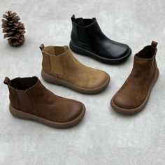 A firm every day favorite, these leather chelsea boots are perfect for long city days. They have a Round toe and are set on a flat chunky sole with elasticated side panels for optimum comfort and ease. Wear them every day to punctuate a relaxed and pared-back ensemble. Color: Khaki/Coffee/Black/BrownMaterial: Cow LeatherLining: Genuine LeatherInsole: Genuine Leather (Unmovable）Sole: RubberHeels: 2.5 cm/0.98"Tube Height: 10 cm/3.94"Weight: 0.37kg Each Shoes (measured size 8) Fit: Medium to Wide, Runs Normal.Origin: Made in China Production Time: About 3-5 days (Any exceptional case will email you, Please pay attention to your email left) Shipping Time: Free Shipping To most locations, delivery time is approximately 5-15 days; We have paid FedEx Option, to most locations, delivery time is ap Heel Chelsea Boots, Shoes Elegant, Heeled Chelsea Boots, Coffee Black, Thick Heel, Leather Chelsea Boots, Thick Heels, Boots For Women, High Top Shoes