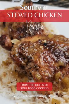 Southern Stewed Chicken Chicken Thigh Recipes Southern, Oven Baked Stewed Chicken, Stew Chicken Recipe Southern Crockpot, Stewing Chicken Recipes, Easy Stewed Chicken, Chicken And Rice Recipes Southern, Southern Style Stewed Chicken And Rice, Southern Chicken Thigh Recipes, Crockpot Stewed Chicken